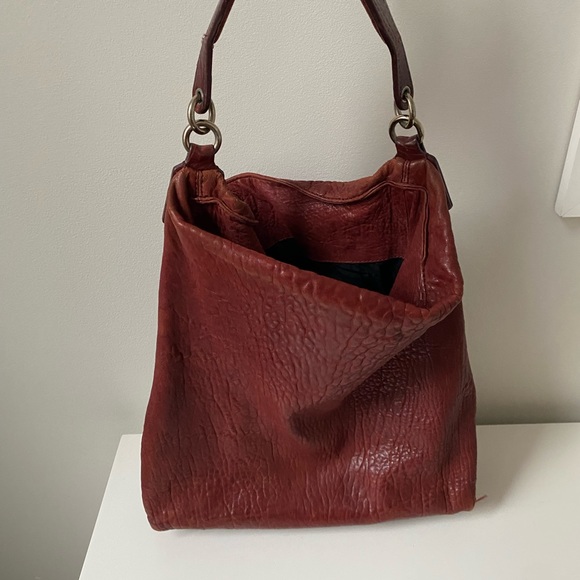 MUST GO! ALEXANDER WANG pebbled leather burgundy red bag - Picture 5 of 8